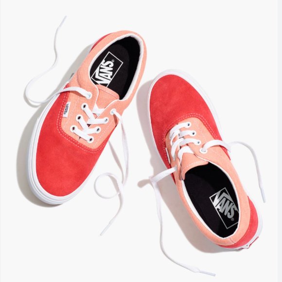 Vans Shoes - Madewell x Vans | Size 6.5 | Poppy Red Suede & Coral Peach Canvas | Gently Used